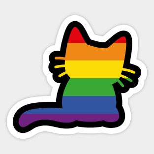 Gay Flag cat Sticker